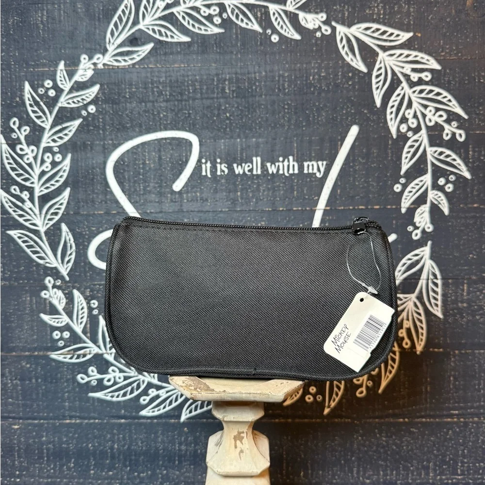 Mickey Mouse Black and Gold Small Cosmetic Bag